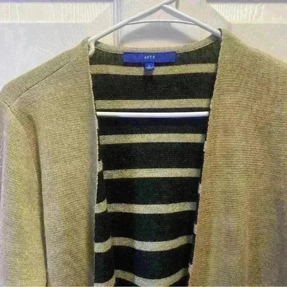 Tan Cream Black Colored Apt. 9 Long Cardigan - Picture 2 of 10